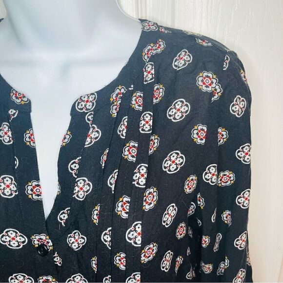 Old Navy Casual Floral Medallion Print MicroPleat front Tshirt Dress Navy XS - Picture 3 of 12